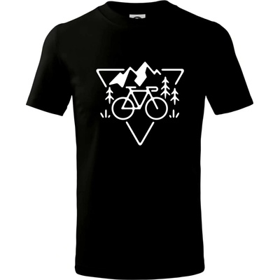 Cyklo trojuholník tričko detské čierna