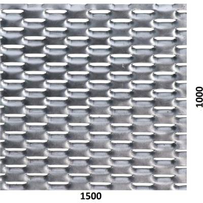 Hliníkový tahokov, kosočtvercové oko: 47x18mm, můstek: 8mm Šířka: 1500mm, Výška: 1000mm