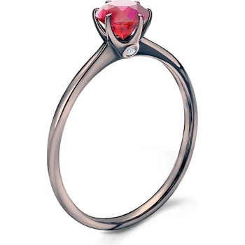 Image 1 of SAVICKI Годежен пръстен The Journey: черно злато, рубин