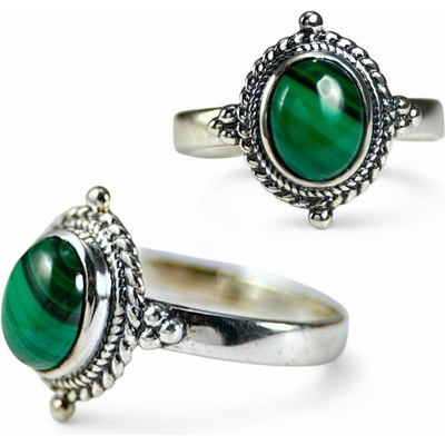 VIRIDIA prsten malachit stříbro P46291