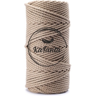 Bavlněná šňůra KaFanta Premium 3PLY 3mm - dark beige