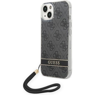 GUESS Кейс Guess GUOHCP14MH4STK за iPhone 14 Plus 6.7", черен / черен, твърд, 4G Print Strap (3666339093808)