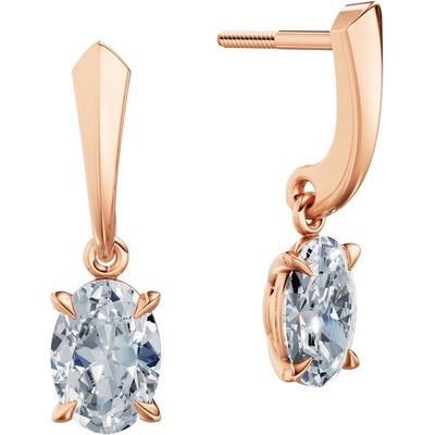 DF dámske náušnice 6432, růžové zlato s laboratorními diamanty o celkové váze 2.00 ct VS1/F