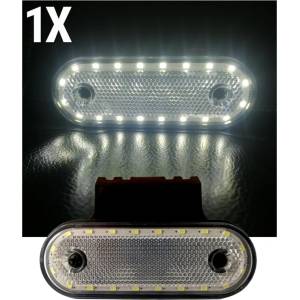  Led Диоден Габарит, Маркер, Токос Със Стойка, Бял, 20 Диода, 12v - 24v За Камион, Бус, Ван, Ремарке, Платформа