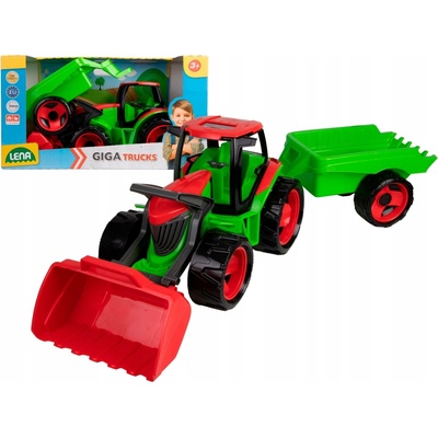 Lena Traktor s lžící a přívěsem červeno-zelený