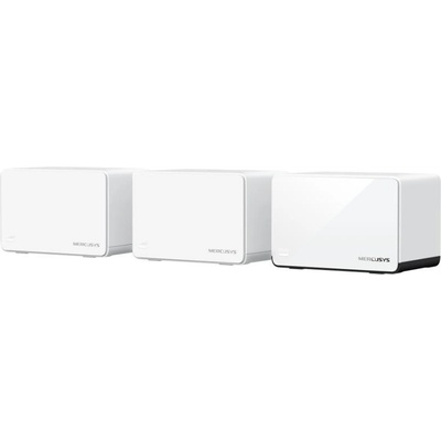 Безжична Wi-Fi система Mercusys Halo H85X(3-pack), 3000Mbps, 2.4GHz(574Mbps)/5GHz(2402Mbps), Wireless AX, 1x 10/100/1000/2500Mbps LAN, 2x 10/100/1000Mbps WAN/LAN, 3бр (Halo H85X(3-pack))