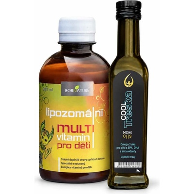 Nom-oils Denné Maximum COOL treska 240 ml + detský Lipozomálny Multivitamín 300 ml