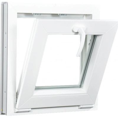 Aluplast Sklopné plastové okno bílé 450 x 450 mm Dvojsklo Ug= 1,1