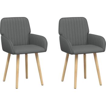 vidaXL Обедени столове 2 pcs Текстил Тъмносиво 56, 5 x 50 x 87, 5 см (42034286)