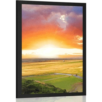 Plakát nádherný výhled na Islandu - 20x30 black