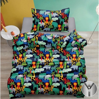 Textilomanie bavlna obliečky ZOO farebné 140x200 70x90