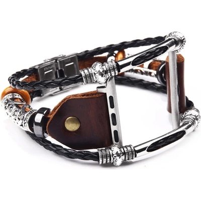 Predator Q1 Poppy – pánské náramky, pro Aplle, 42 mm a 44 mm černá kůže 21.5