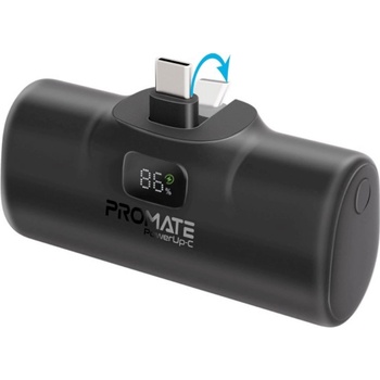 Promate Външна батерия ProMate POWERUP-C. BLACK 5000mAh Portable Mini Power Bank with foldable 20W USB-C Output Plug and USB-C input/Output Port - Черна