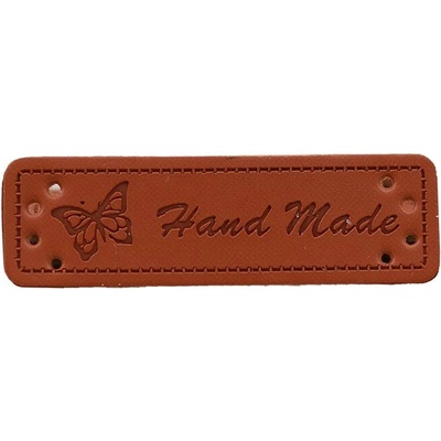 Pro Háčkování Hand Made, koženková cedulka Motýl hnědý