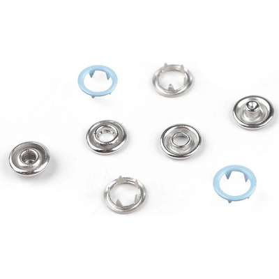 Knoflíky stiskací Roland Baby Ø10 mm na slabé látky, barevný lak, malé, 3 modrá světlá