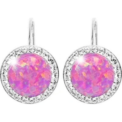 JSB Bijoux Opály s křišťálovými kameny Swarovski Light Fuchsia 92400025l-fu (Ag925/1000, 2,1 g)