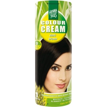 HennaPlus Colour Cream prírodná krémová farba na vlasy 3 Dark Brown - tmavo hnedá 60 ml