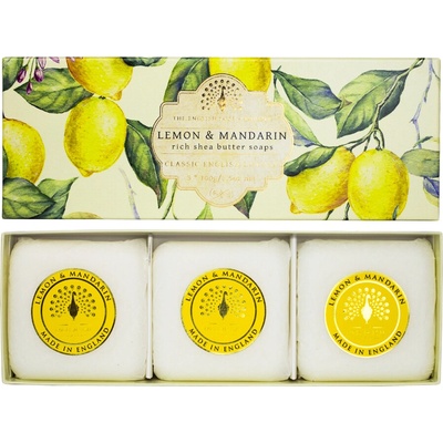 English Soap Company Citron & Mandarinka sada tuhých mýdel 3 x 100 g