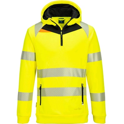 Portwest DX482 Reflexná mikina s kapucňou žltá/čierna