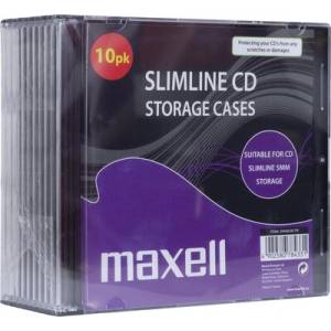 Maxell Кутийки за CD/DVD MAXELL Slim Black - 10 бр (ML-DC-CDBOX-SLIMCASE-10PK)