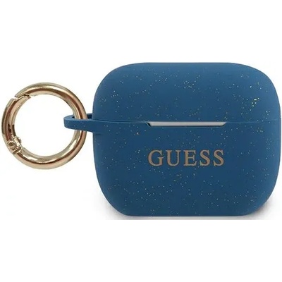 Guess GUACAPSILGLBL калъф за AirPods Pro, син, силиконов с брокат (GUACAPSILGLBL)