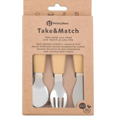 Petite&MARS Sada príborov s nerezovej ocele Take&Match Intense Ochre 12m+
