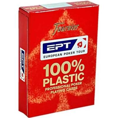 Fournier Hrací karty EPT červené 100% plast Jumbo Index