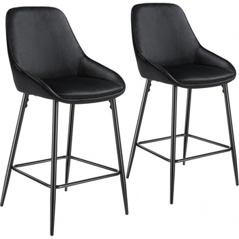 Tectake 405855 siera samet černá / černá 2 ks