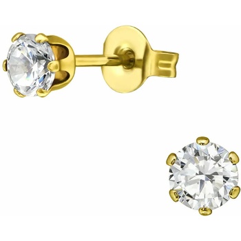 Image 1 of Bijutanki Позлатени Обеци от Медицинска Стомана с Камък