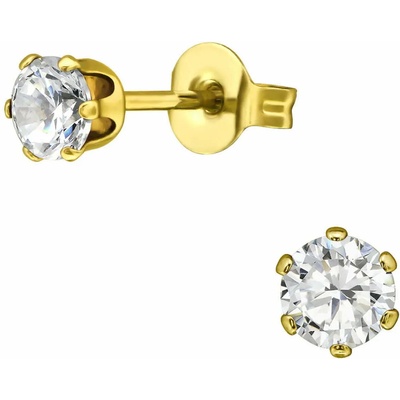 Bijutanki Позлатени Обеци от Медицинска Стомана с Камък