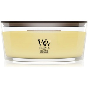 WoodWick Yuzu & Vetiver ароматна свещ с дървен фитил 453.6 гр