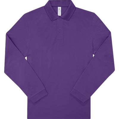 B&C My polo 180 LSL Piqué polo s dlouhým rukávem meta lilac fialová