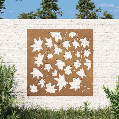 vidaXL Градинска декорация 55x55 см стомана кортен дизайн кленов лист (824480)