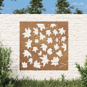 vidaXL Градинска декорация 55x55 см стомана кортен дизайн кленов лист (824480)