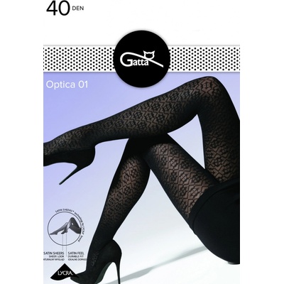 Gatta 40 DEN OPTICA 01 černá vzor