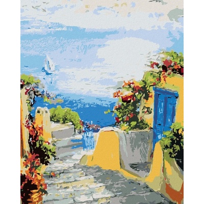 Zuty malování Podle čísel Cesta K Moři Na Ostrově 80 x 100 Cm PlátnoRám