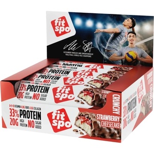 FIT SPO Crunchy | Protein Bar [12 x 60 грама] Ягодов Чийзкейк