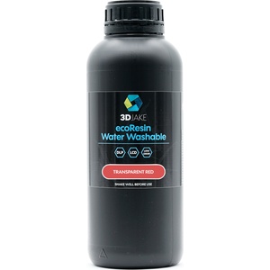 3DJAKE ecoResin Water Washable Transparent Rot - 1.000 г (02-33220331)