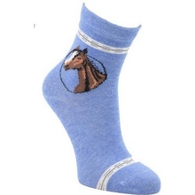 Dievčenské ponožky S koníkom modrá