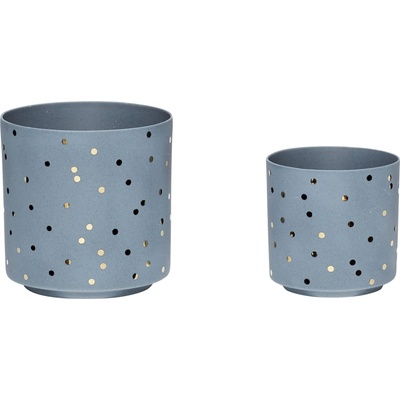 Hübsch Свещник за чаена свещ Hübsch на точки син 2 бр (420504)