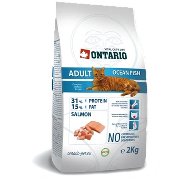 ONTARIO Adult Ocean Fish cat food - суха храна за котки над 1 година с океанска риба 2 кг, Чехия 213-0037