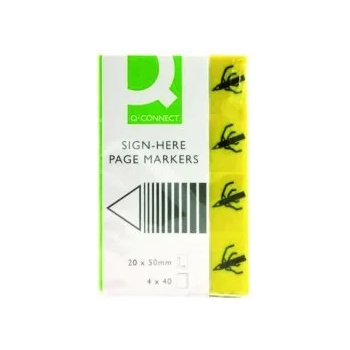 Image 1 of Q-CONNECT Индекси PVC Sign Here 20х45мм 4х40 листа