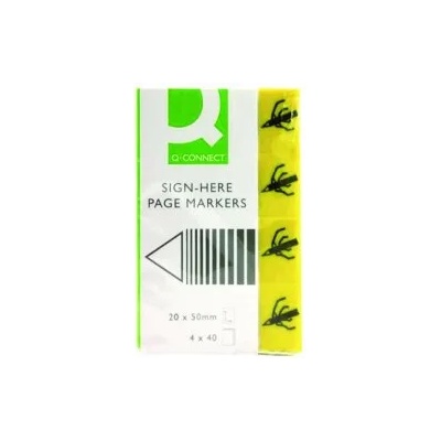 Q-CONNECT Индекси PVC Sign Here 20х45мм 4х40 листа