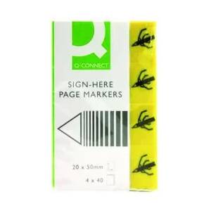 Q-CONNECT Индекси PVC Sign Here 20х45мм 4х40 листа