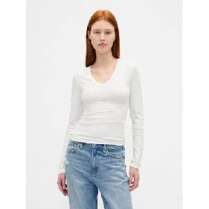 GAP Тениска с ребра GAP GAP | Byal | ЖЕНИ | XS