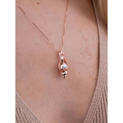 Pan Perla Stříbrný náhrdelník ve tvaru srdce s perlou 91/STR7 Růžová – Hledejceny.cz