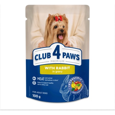 Club4Paws Premium Adult S králíkem v omáčce 100 g