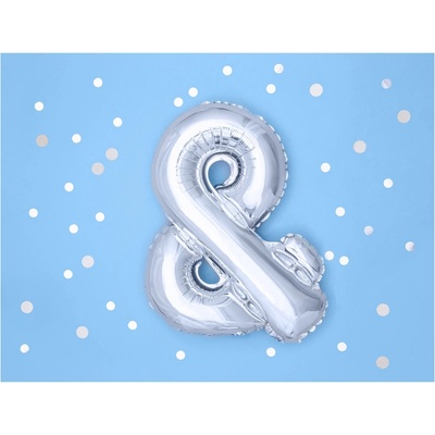 Party Deco FB11M-018 Fóliový balón strieborný písmeno 35 cm &