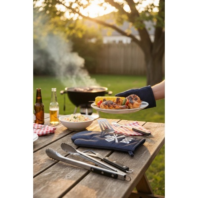 Chňapka kuchynská, Jeans BBQ, šedomodrá
