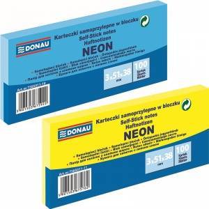 DONAU Notes Donau 38x51mm neon yellow (3x100)
